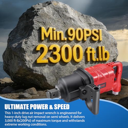 1 Inch Air Impact Wrench, Up to 3000ft-lbs Torque, 5000RPM 1'' Impact Gun - size: 1 Inch | 3000 ft-lbs