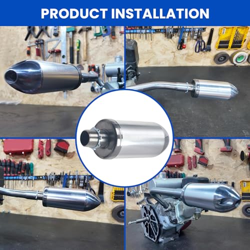 Exhaust Muffler Silencer For Predator 212cc 196cc For Coleman CT200U Silver - color: silver