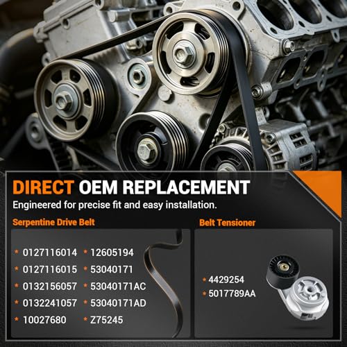Tecoom Automotive Replacement Serpentine Belt Tensioner Idler Pulley Set - size: 90K-38157A