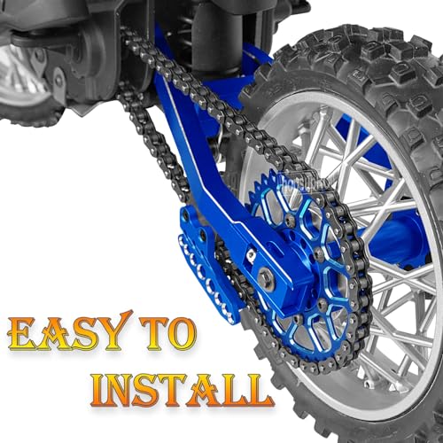 Upgrades Parts Aluminum 7075 Rear Hub Chain Sprocket 36T Gears&Manganese Steel Roller Chain&10T Steel Front Sprocket for L0Si 1/4 Promoto-MX Motorcycle RTR FXR(los06000)(los06002),Navy Blue - color: Navy Blue/(Losi 1/4)