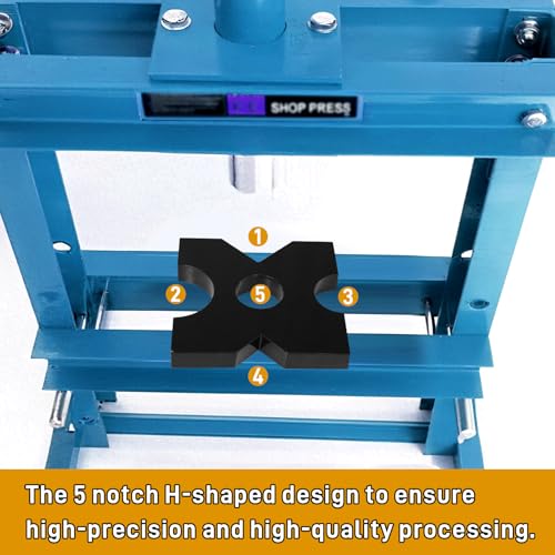 2 Pack Hydraulic Press Plates, 7" x 7" x 1" H Frame Thickened Arbor Press Plate, 20 Ton and 32 Ton Shop Metal Press Plates with 5 Notch