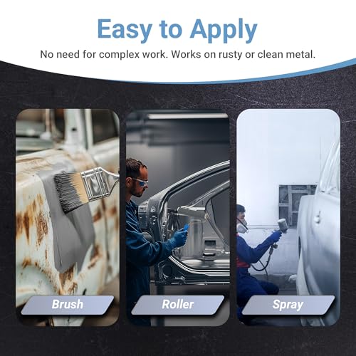 Automotive - Rust Encapsulator, Paint over Rust - Metallic Gray, (2)1/4Pt - size: 4 Fl Oz (Pack of 2)