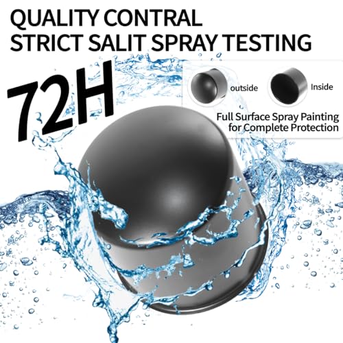 2Pcs 5.15" OD 4.89" H Domed Style Trailer Wheel Center Caps for Rim - color: Matt Black, size: 5.15" OD 4.89" H