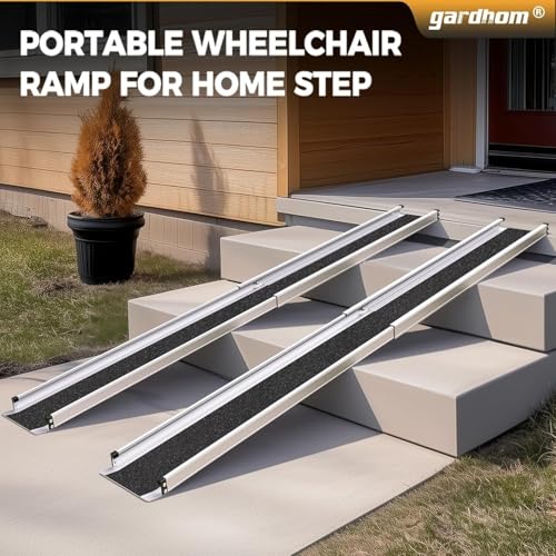 gardhom 4FT Telescoping Portable Wheelchair Ramp with Carrying Case - size: 4FT(can be used as 2FT or 4FT)