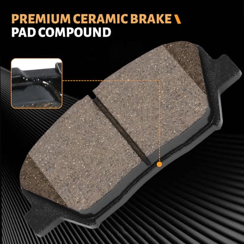 D1432 Front Ceramic Brake Pads Kit Fit For Hyundai Azera 2012-2017, For Santa Fe 2010-2012, For Santa Fe Sport 2013-2016, For Kia Sorento 2011-2015 - style: HZ1432