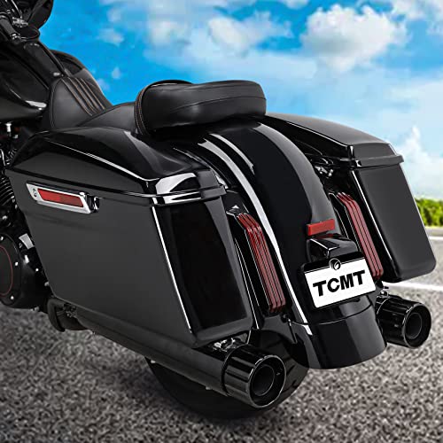 TCMT Hard Saddlebags 6x9" Speaker Grills & Liners Carpet Insert Fit For Harley 2014-2024 Touring Road King Road Glide Street Glide Electra Glide Ultra Limited - color: Chrome Latches, size: Standard(6x9 Speaker Lid)