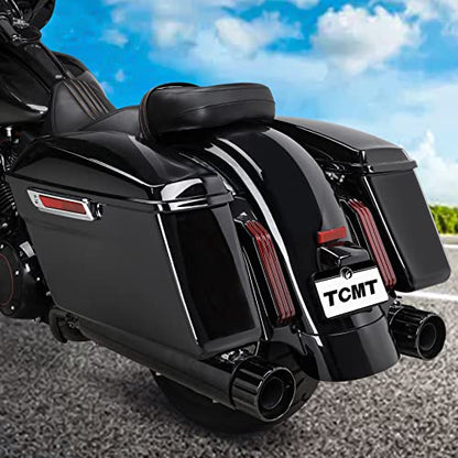 TCMT Hard Saddlebags 6x9" Speaker Grills & Liners Carpet Insert Fit For Harley 2014-2024 Touring Road King Road Glide Street Glide Electra Glide Ultra Limited - color: Chrome Latches, size: Standard(6x9 Speaker Lid)