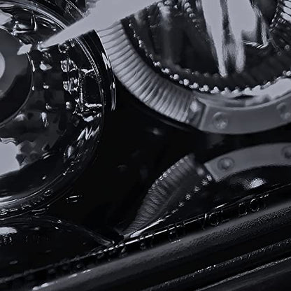 SPEC-D TUNING Glossy Black Smoke Dual LED Halo Projector Headlights - color: Glossy Black Housing Smoke Lens
