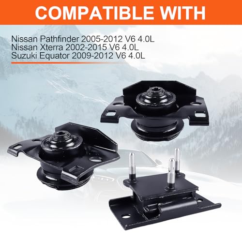 Engine Motor Mount Compatible with Nissan Pathfinder 2005-2012 V6 4.0L,Nissan Xterra 2002-2015 V6 4.0L,Suzuki Equator 2009-2012 V6 4.0L,Replacement for A4344 A4344 A7366 - size: Pathfinder 05-12