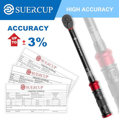 SUERCUP 1/4" 3/8" 1/2" Torque Wrench - 20-240In.Lb, 5-45Ft.Lb, 10-170Ft.Lb - size: 1/4"&3/8"&1/2" 20-240In.Lb&5-45Ft.Lb&10-170Ft.Lb