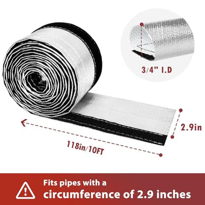 Wire Heat Shield Wrap for Car Hose Lines, 3/4" I.D. x 10FT, Silver - color: Silver, size: 3/4" I.D. x 10FT