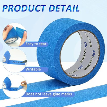 6 Pack Blue Painters Tape 3" x 60 Yards Wide Masking Tape for Painting - color: Blue, size: 3In x 60Y - 6Pack