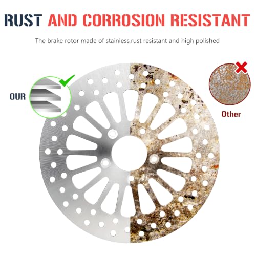 11.5" Front Brake Rotor Pads Set for Harley Davidson Touring Sportster Dyna Softail, for Road King Glide/Electra Glide/Night Train/Fat Boy/Softail Standard/Softail Deluxe/Wide Glide, 2000-2007, 2PCS - size: 2*11.5'' Front Rotor+Pad