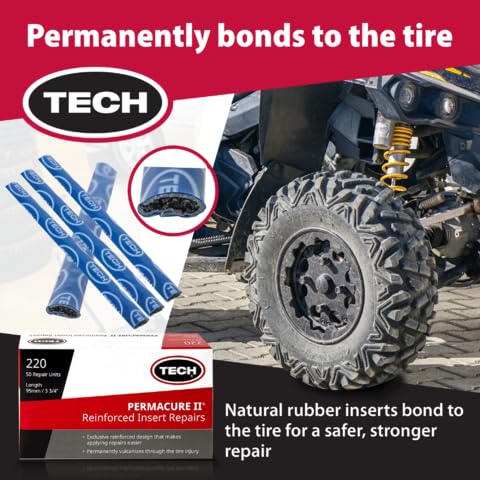 TECH Tire Permacure II Insert Plugs 3-3/4 in, Tubeless Plug Kits, Box of 50