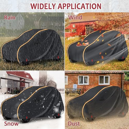 StarknightMT Heavy Duty UTV Cover 2 Seater Waterproof 420D Oxford Windproof - size: 134 x 75 x 62 inches