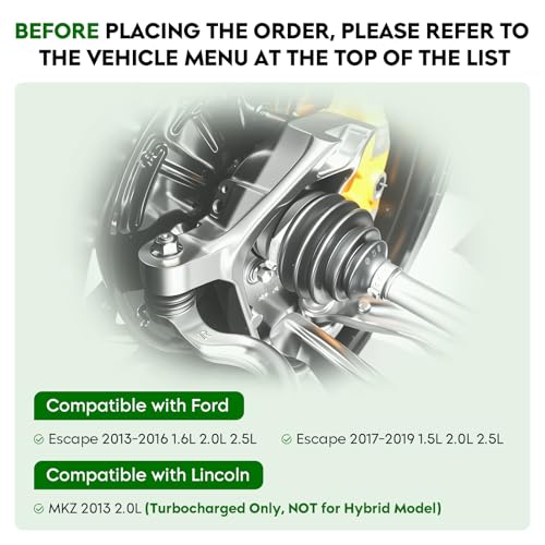 Front Left Driver Side CV Axle Shaft Assembly for Ford Escape 2.0L 2.5L (Sport Utility) 2013-2019, Escape 1.5L 2017-2019, Escape 1.6L 2013-2016 (Sport Utility), for Lincoln MKZ 2.0L (only Sedan) 2013 - size: 27.3 inch(left), style: Front Left Driver Side