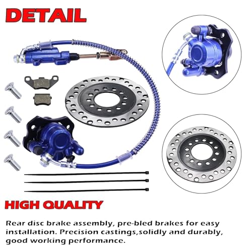 PRO BAT Rear Disc Brake Master Cylinder Caliper Assembly + 158mm/6.22'' - color: Blue