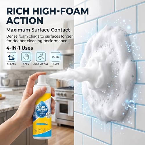 【2Pack】Foam Cleaner,4-in-1 Multi-Enzyme FoamCleaner,New Foam No-Rinse Cleaner,Multifunctional Foam-Cleaner Deep Cleaning Spray for Car Interior Leather Car Seat Cleaner,Kitchen Grease,Sofa Upholstery - color: 2 Pack: Foam Cleaner
