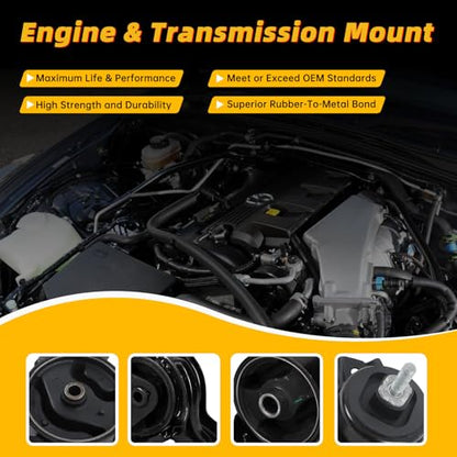 4pcs Engine Motor Transmission Mount Set Compatible with Hyundai Sonata 2011-2014 L4 2.4L -Gas, Automatic Transmission Replace A71015 A71081 A7170 A71011