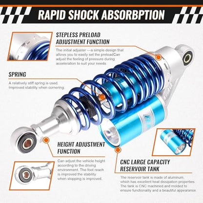 280mm Rear Shock Absorber Suspension Motorcycle ATV Quad 7mm Spring - color: Blue Blue