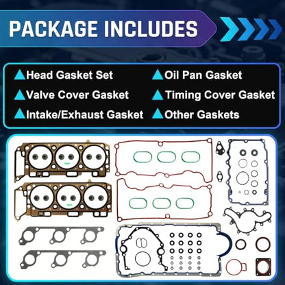 4.0 Full Head Gasket Set Fit for Ford Mazda 2000-2003 V6 SOHC ‎HS9293PT-2 - size: 4.0 Full Head Gasket Set