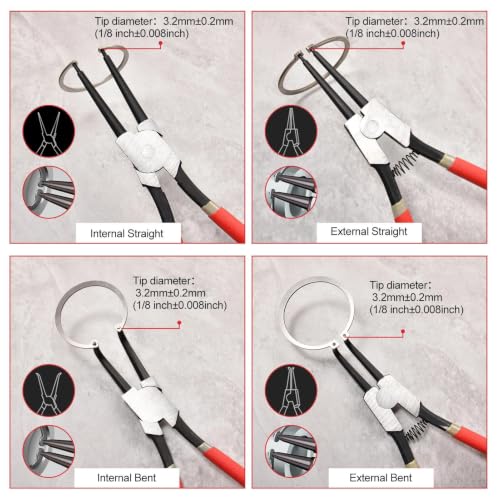 13-Inch Snap Ring Plier Heavy Duty External Straight Jaw - style: 13" External Straight