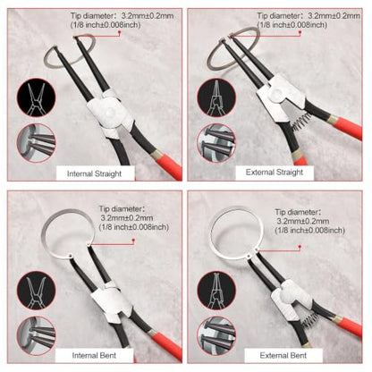 13-Inch Snap Ring Plier Heavy Duty External Straight Jaw - style: 13" External Straight
