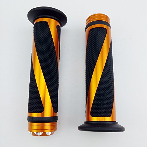 Universal Motorcycle Rubber Gel Handlebar Hand Grips for 7/8" Bar End Handle Bars Sports Bikes - color: Golden