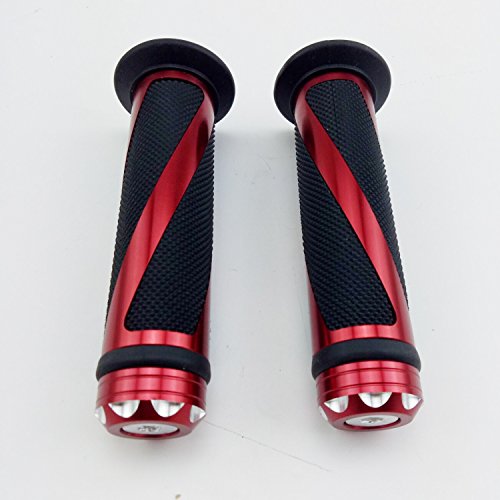 Universal Motorcycle Rubber Gel Handlebar Hand Grips for 7/8" Bar End Handle Bars Sports Bikes - color: Red