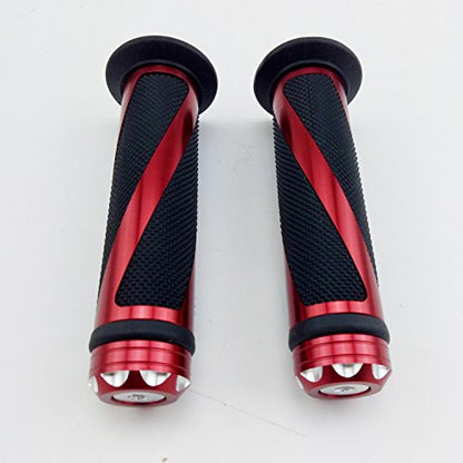 Universal Motorcycle Rubber Gel Handlebar Hand Grips for 7/8" Bar End Handle Bars Sports Bikes - color: Red