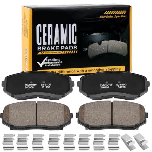 D1258 Front Ceramic Brake Pads Kit Fit For Mazda CX-5 2019-2023, For CX-7 2007-2012, For CX-9 2007-2023, For Ford Edge 2010-2011, For Lincoln MKX 2010 - style: HZ1258