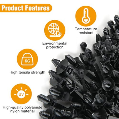 GOOACC Push Mount Cable Zip Ties Heavy Duty Nylon 4 Popular Sizes - color: 120pcs Push Mount Cable Zip Tie-4 Sizes