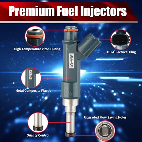 Set of 4 Fuel Injectors 23250-37020 FJ1287 23209-39195 Replacement - size: 23250-37020