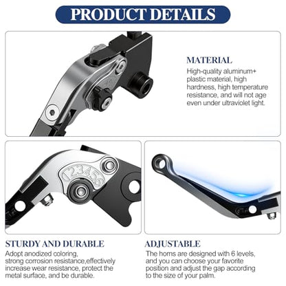 Brake Clutch Lever for Z500 Ninja500, Adjustable Levers(Titanium) - color: Titanium)