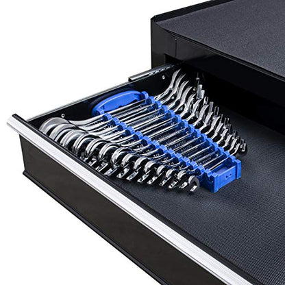 14-Piece Premium Angle Head Open End Wrench Set, Chrome Vanadium Steel | Include Standard Inch Sizes 3/8, 7/16, 1/2, 9/16, 5/8, 11/16, 3/4, 13/16, 7/8, 15/16, 1, 1-1/16, 1-1/8, 1-1/4 with Storage Rack - style: SAE 14-Piece Set