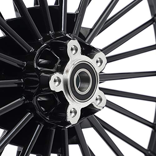 TOFR 21x2.15 16x3.0 Fat Spoke Wheels Black For Harley Dyna FXD FXDB 00-05 - color: 21x2.15 16x3.0 Black, size: Dyna 2000-2005