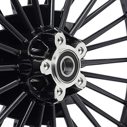 TOFR 19x2.5 Front 18x5.5 Rear Fat Spoke Wheels Rims For Harley Dyna 08-17 - color: 19x2.5 18x5.5 Black, size: Dyna 2008-2017