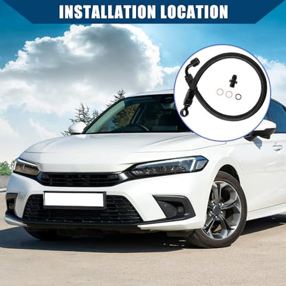 Car Braided Fuel Line Hose for Honda Civic 1988-2000 / Front Braided Fuel Line Oil Hose / / Durable Metal Nylon / 1Pcs Black