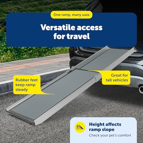PetSafe Happy Ride Extra Long Telescoping Dog Ramp, Portable Pet Ramp for Cars, Trucks & SUVs with Adjustable Sizing - size: X-Large
