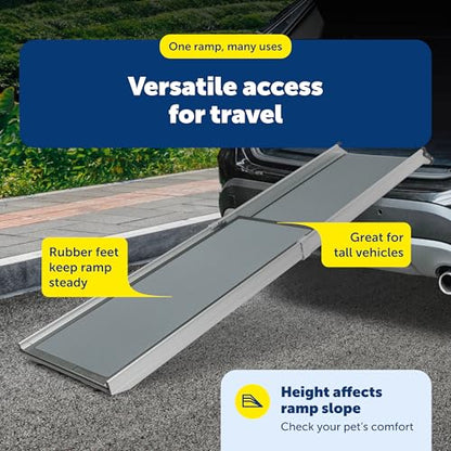 PetSafe Happy Ride Extra Long Telescoping Dog Ramp, Portable Pet Ramp for Cars, Trucks & SUVs with Adjustable Sizing - size: X-Large