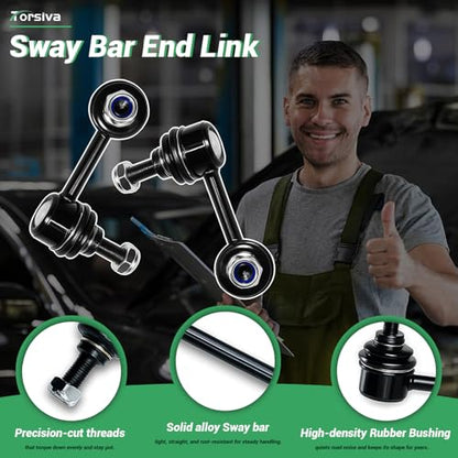 2PCS Rear Stabilizer Sway Bar End Links for Acura 2001 2002 2003 2004 2005 EL, Compatible With Honda 2001 2002 2003 2004 2005 Civic (All Non Si Models) K90452 K90453 - size: K90452 K90453