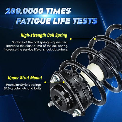 Front Strut Assembly & Sway Bar Links for Chrysler 200 2011-2014, for 2008-2014 Dodge Avenger, 07-10 Sebring (Sedan), Shock Absorber Replace 271131 271130 4PCS