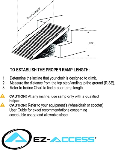 EZ-ACCESS - Portable Wheelchair Ramp and Aluminum Ramp with Handrails - Heavy Duty Mobility Device, Handicap Ramp with Solid Surface for Steps, and Vertical Picket Handrails - 3G 5-Foot, Silver - size: 60 Inch (Pack of 1), style: Ramp + vertical picket ra
