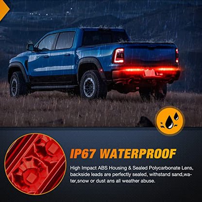 Nilight Trailer Light Bar 2PCS 10" 15 LED Red Park Stop Turn Tail Lights - color: 2Pcs 10" Red 15LED