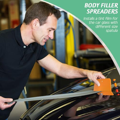 Frienda 12 Pcs Body Filler Spreaders Plastic Auto Putty, 4 Sizes - size: 4 Sizes