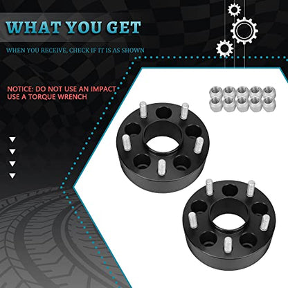 IRONTEK 2in 6x135mm Wheel Spacers (87.1mm Hub Bore, 14x1.5 Studs) 6x135mm to 6x135mm Hubcentric Wheel Spacers Adapter for Ford 15-22 F-150/Expedition, for Lincoln 15-22 Navigator 2PCS - size: 2in|6x135|2PCS