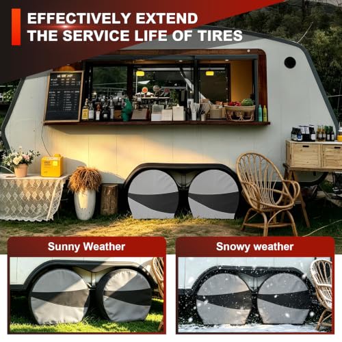 Explore Land Tire Covers 2 Pack Fit Tire Diameters 26"-28.75", Black & Gray - size: M (Fits Tire Diameters 26''-28.75''), style: Black & Gray - 2 Pack