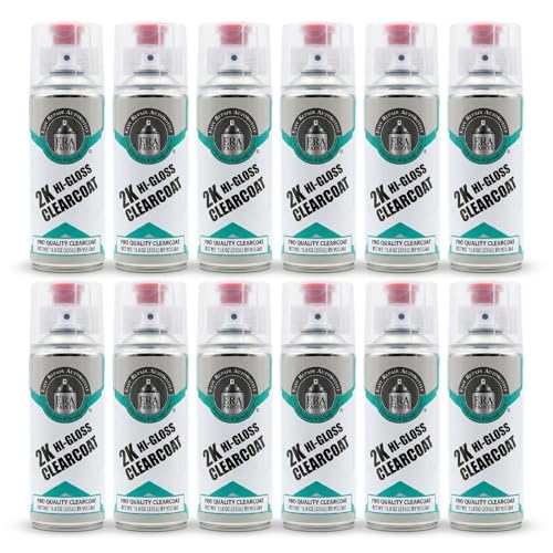 ERA Paints 2K High Gloss Clear Coat Spray/Aerosol Can – Professional Quality & Finish - Easy to Use – Best Value (12 Spray Can) - style: 12 Spray Can