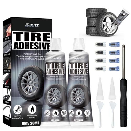 Tire Repair Glue, Tire Repair Nail, Black Rubber Cement Kit, 20ml - color: 20ml