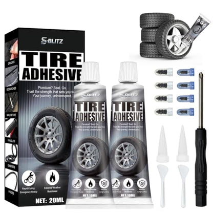 Tire Repair Glue, Tire Repair Nail, Black Rubber Cement Kit, 20ml - color: 20ml